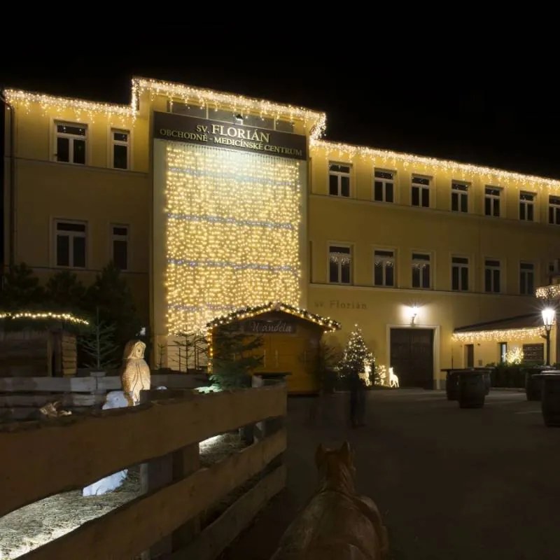 DECOLED LED světelná záclona, 1x7 m, teple bílá, 600 diod, IP67