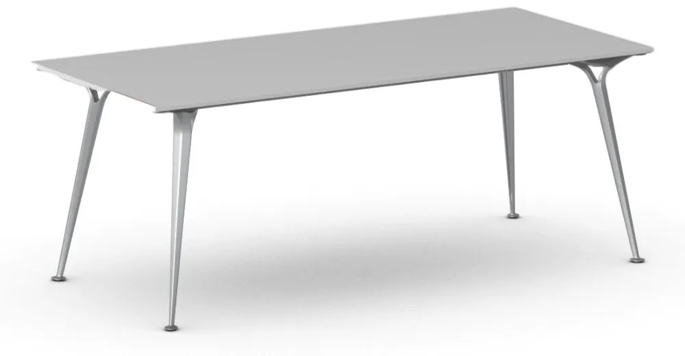 Kancelársky stôl PRIMO ALFA, sivostrieborná podnož, 2000 x 900 mm, sivá