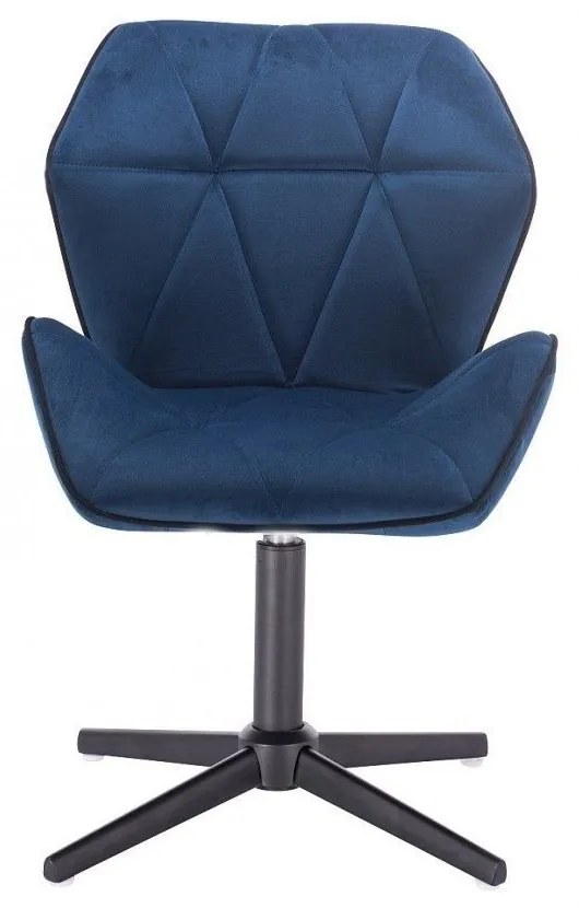 LuxuryForm DESIGN Stolička MILANO MAX VELUR na čiernom kríži - modrá