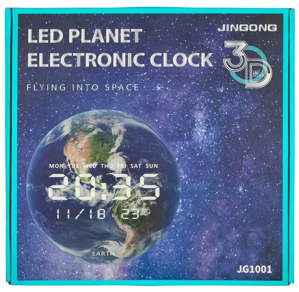 IKO Nástenné hodiny Mesiac – LED displej, 32 cm
