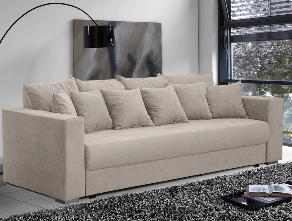 Pohovka rozkladacia na lôžko Genf, béžová látka