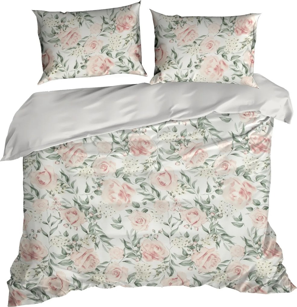 SATÉNOVÉ OBLIEČKY SPRING 13 160X200 CM, 2KS 70X80 CM VZOROVANÉ