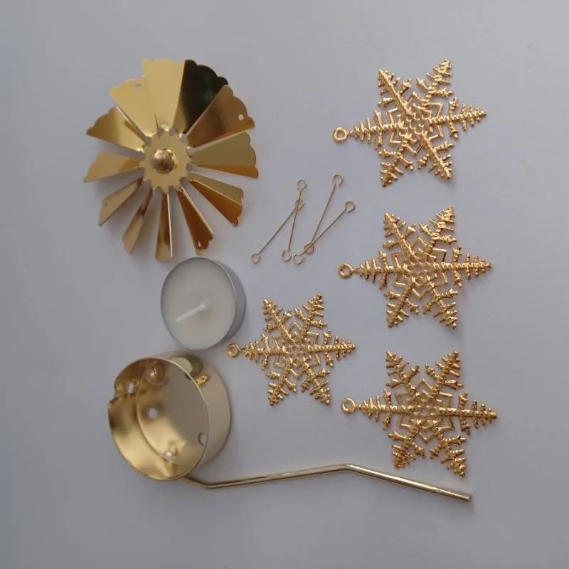 DECOLED Andělské zvonění, 8 x 13 cm, vločky, zlaté