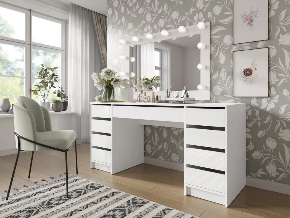 Toaletný písací stôl Heron Bis, Farby: biela