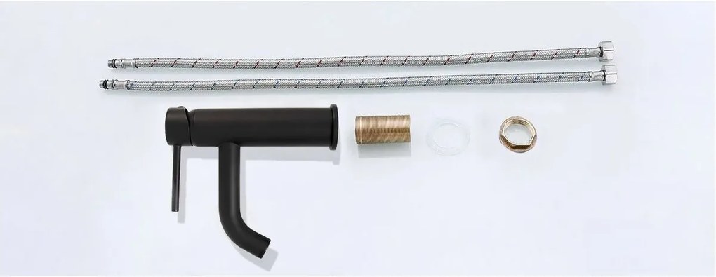 Umývadlová batéria MAXMAX Rea LUNGO - nízka - čierna