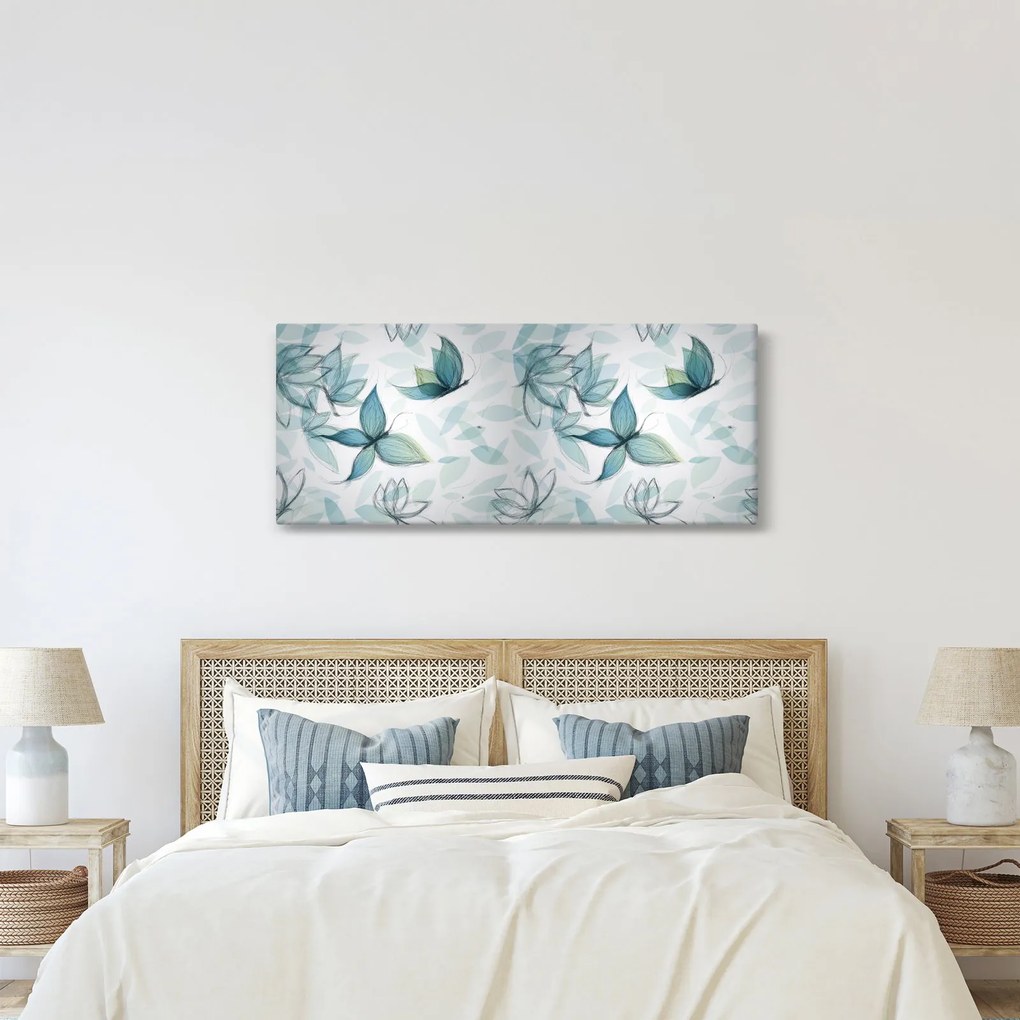 Obraz - Modré motýliky (120x50 cm)