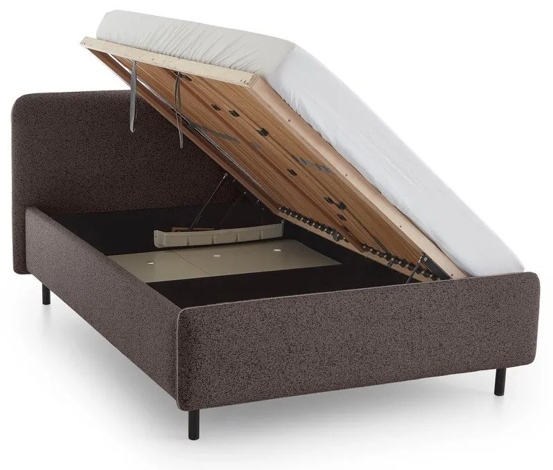Antracitová čalúnená dvojlôžková posteľ s úložným priestorom s roštom 140x200 cm Primo – Meise Möbel
