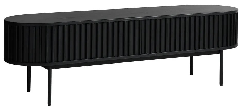 Čierny TV stolík v dekore duba 48x160 cm Siena – Unique Furniture