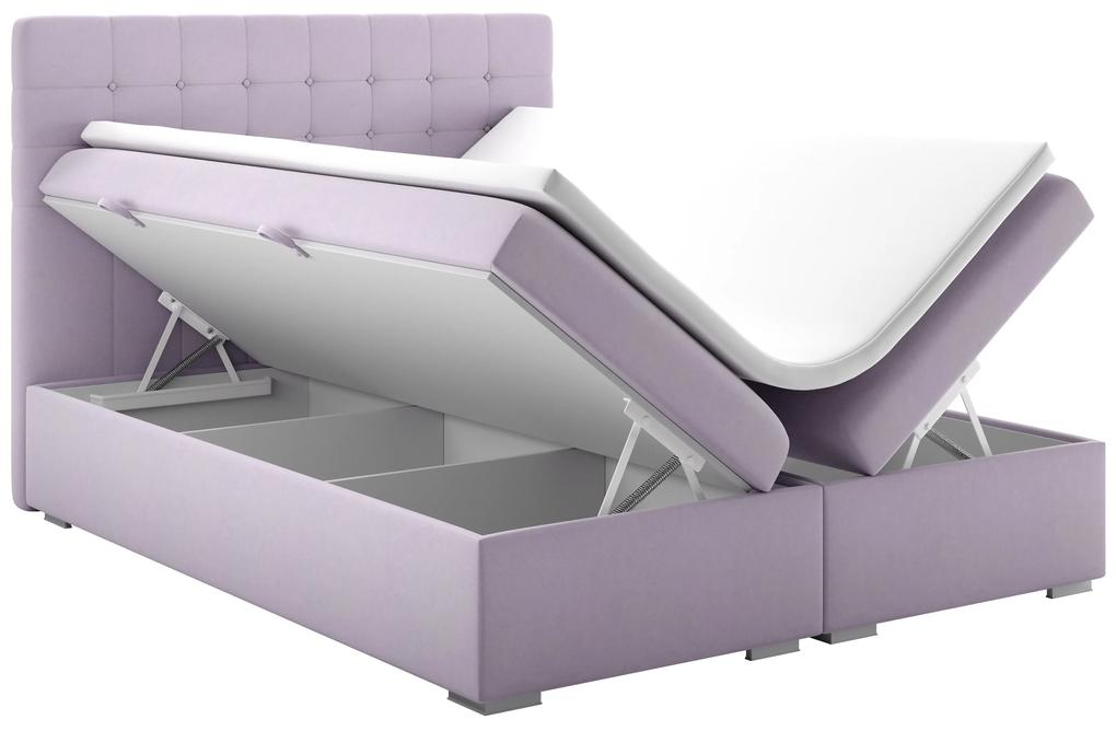 Kontinentálna posteľ 160 cm Clady (svetlofialová) (s úložným priestorom). Vlastná spoľahlivá doprava až k Vám domov. 1020252