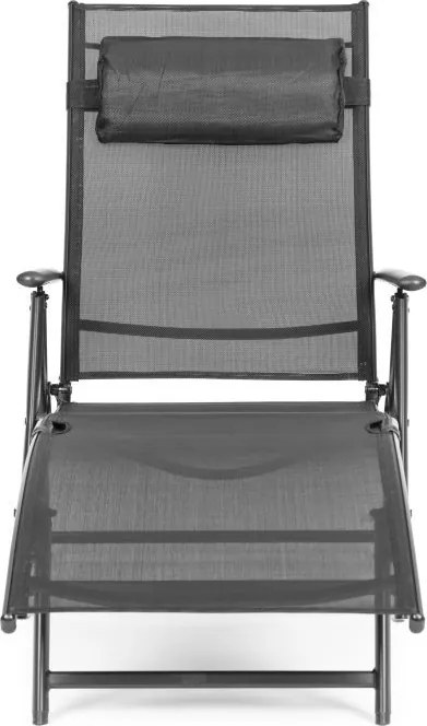 Ležadlo záhradné skladacie s reguláciou operadla, farba oceľová