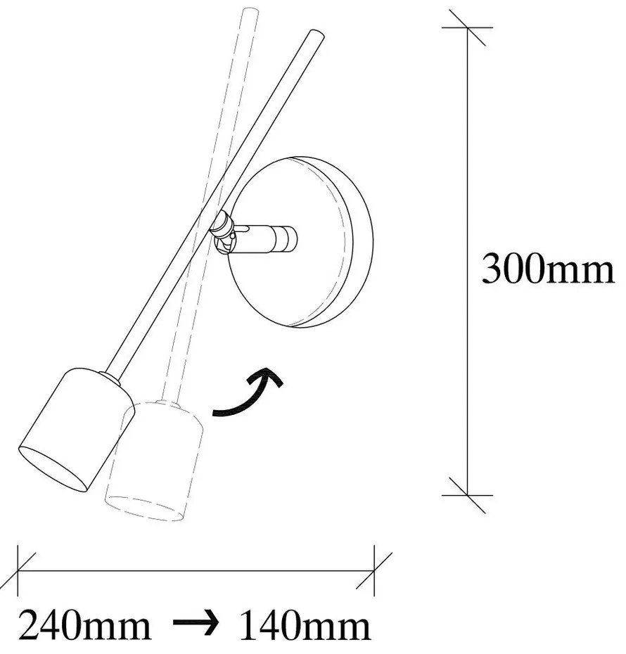 Kovové nástenné svietidlo v chrómovej farbe Opviq lights Metha