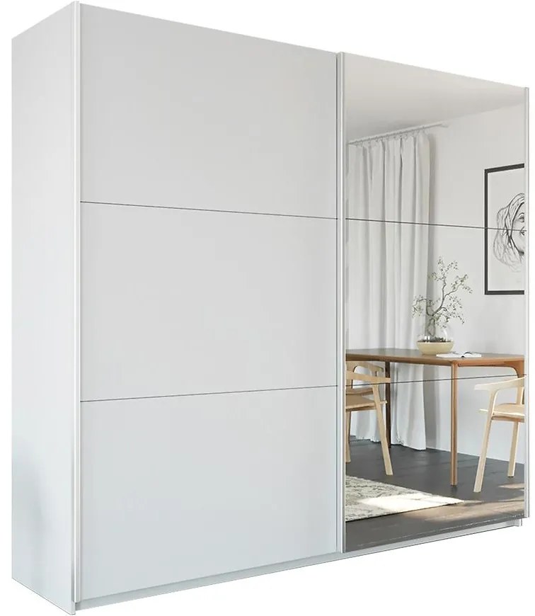 Skriňa Vigo 225 biela / zrkadlo