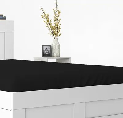Saténové prestieradlo s gumičkou čierne PURE 220x200 cm