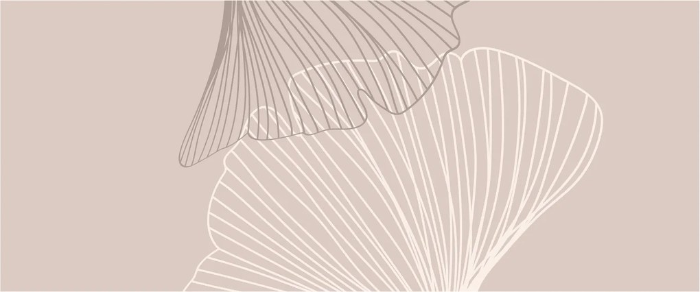 Obraz - Béžové listy N⁰2 (120x50 cm)