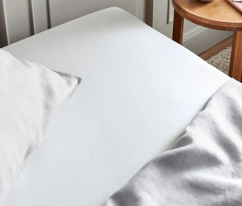 Džersejová napínacia plachta, nadmerná veľkosť, biela