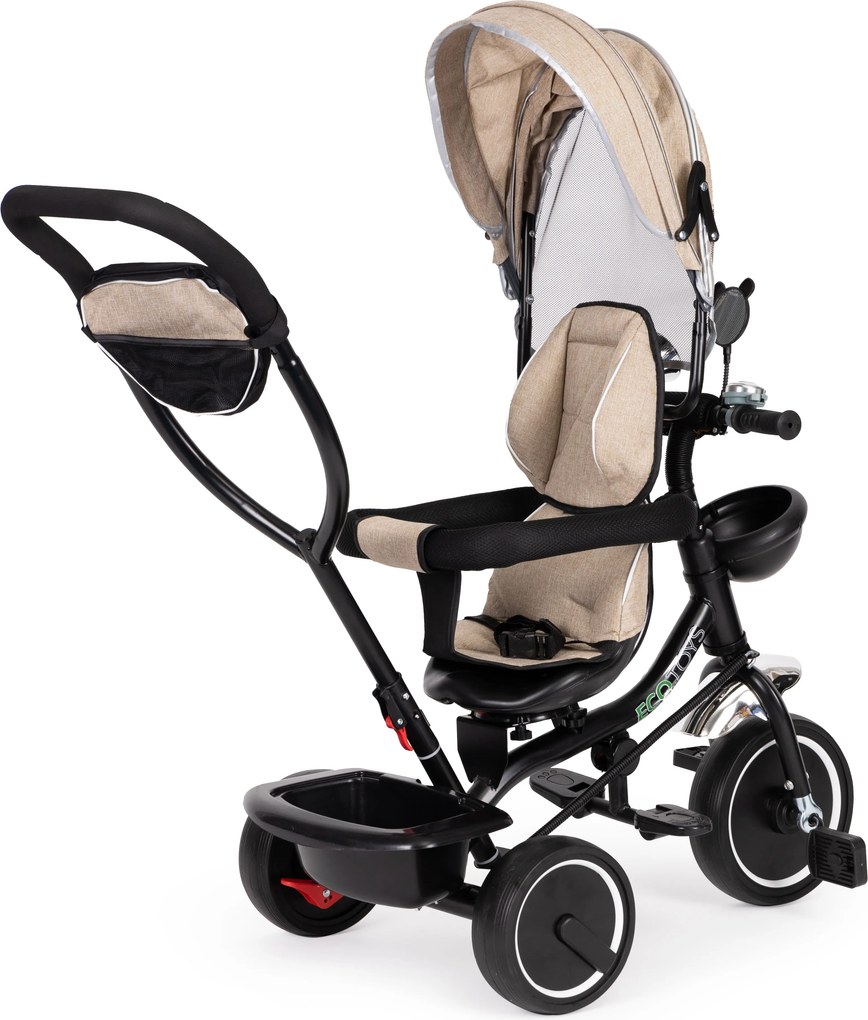 Trojkolka s otočnou strieškou sedadla béžová ECOTOYS