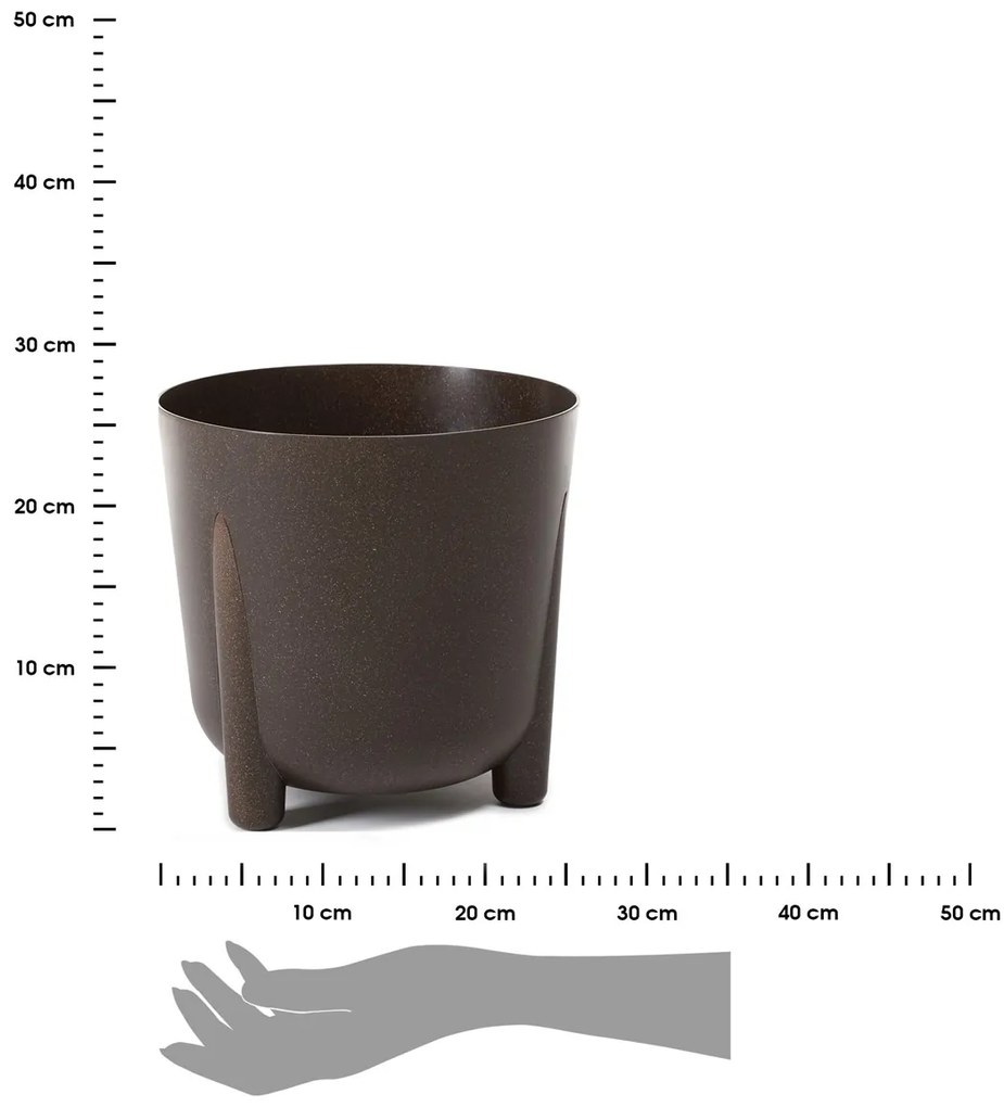 PLASTOVÝ KVETINÁČ MOSS ECO 25X26 CM TMAVOHNEDÁ