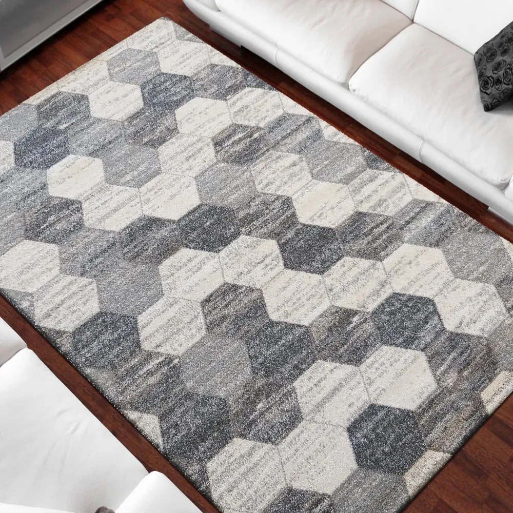 Štýlový koberc do každej izby v sivej farbe Šírka: 80 cm | Dĺžka: 150 cm