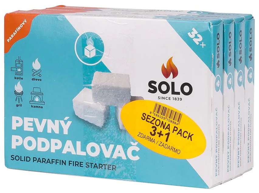 SOLO Pevný podpalovač parafínový 3+1 zdarma