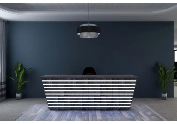 Luster na lanku CORSA 1xE27/60W/230V čierna/šedá