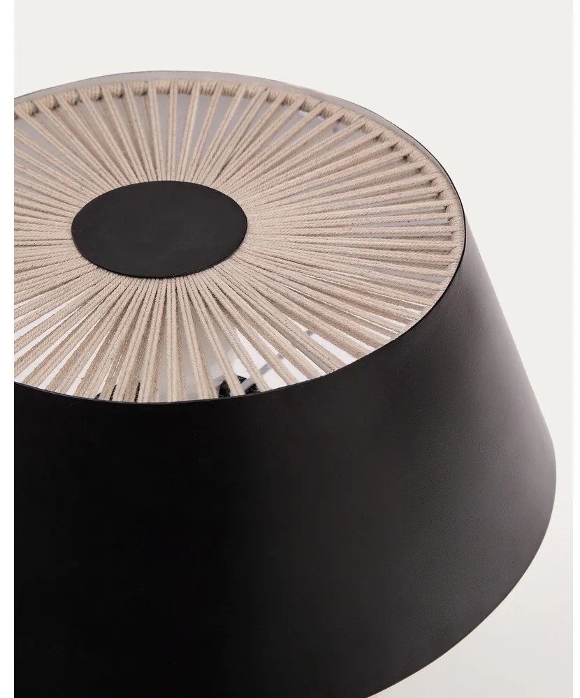 Čierna stolová lampa s kovovým tienidlom (výška 32 cm) Ancare – Kave Home