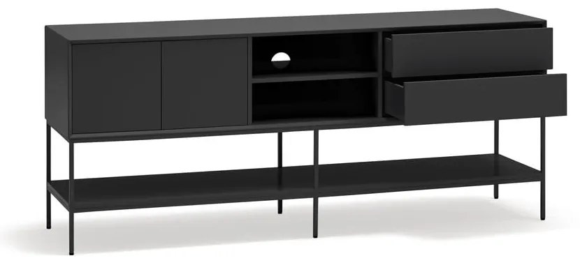 Čierny TV stolík 175x74x45 cm Platt – Teulat