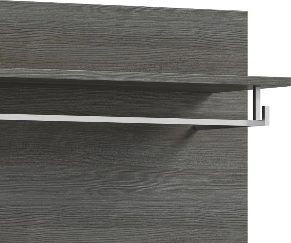 Šatníkový panel s policou Salsa, 80 cm, sivý dub
