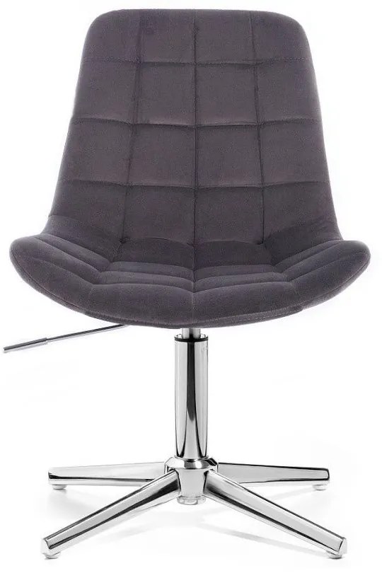LuxuryForm DESIGN Stolička PARIS VELUR na striebornom kríži - sivá