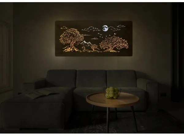 Li-Go 5478/DUB2 - LED stmievateľná nástenná dekorácia LED/24W/230V 130x60 cm dub