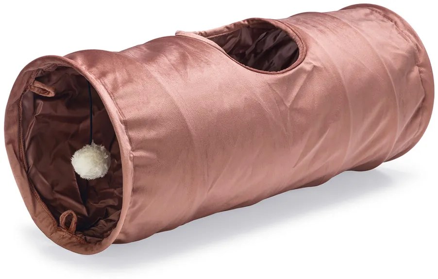 Dizajnový tunel pre mačky Lord ružová zamat 65cm