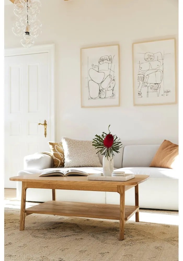 Konferenčný stolík z dubového dreva v prírodnej farbe 70x110 cm Twig – The Beds