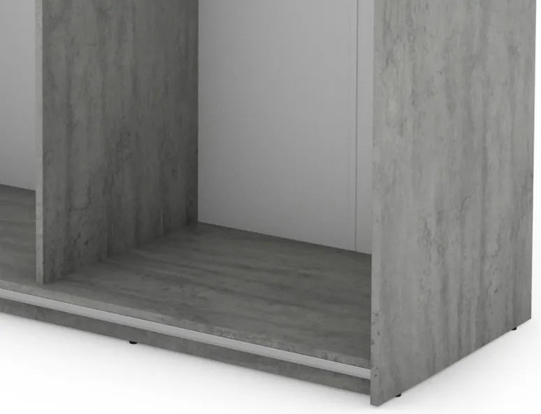 Šatníková skriňa Carlos 150/61 2D, šedý betón, 150 cm