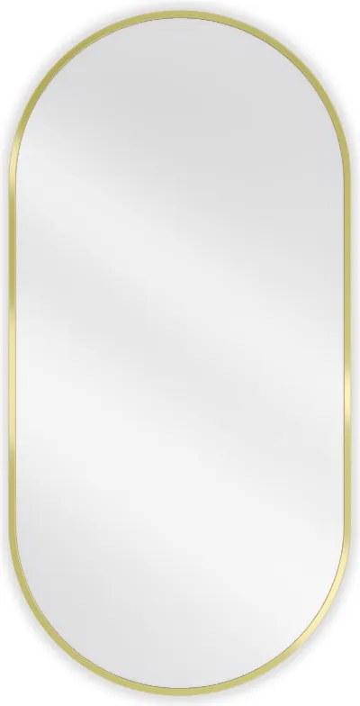 Mexen Loft Oválne kúpeľňové zrkadlo 100 x 50 cm, rám v brúsenom zlate - 9851-100-050-000-50