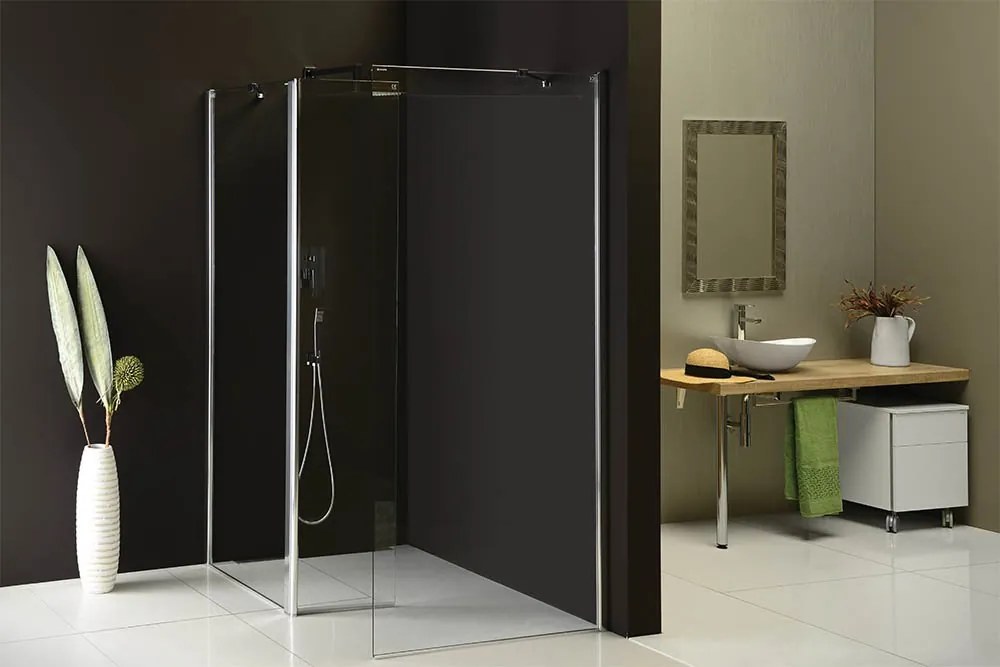 Polysan Polysan, MODULAR SHOWER ČIERNA stena na inštaláciu na múr, jednodielna, 800 mm, MS1-80B