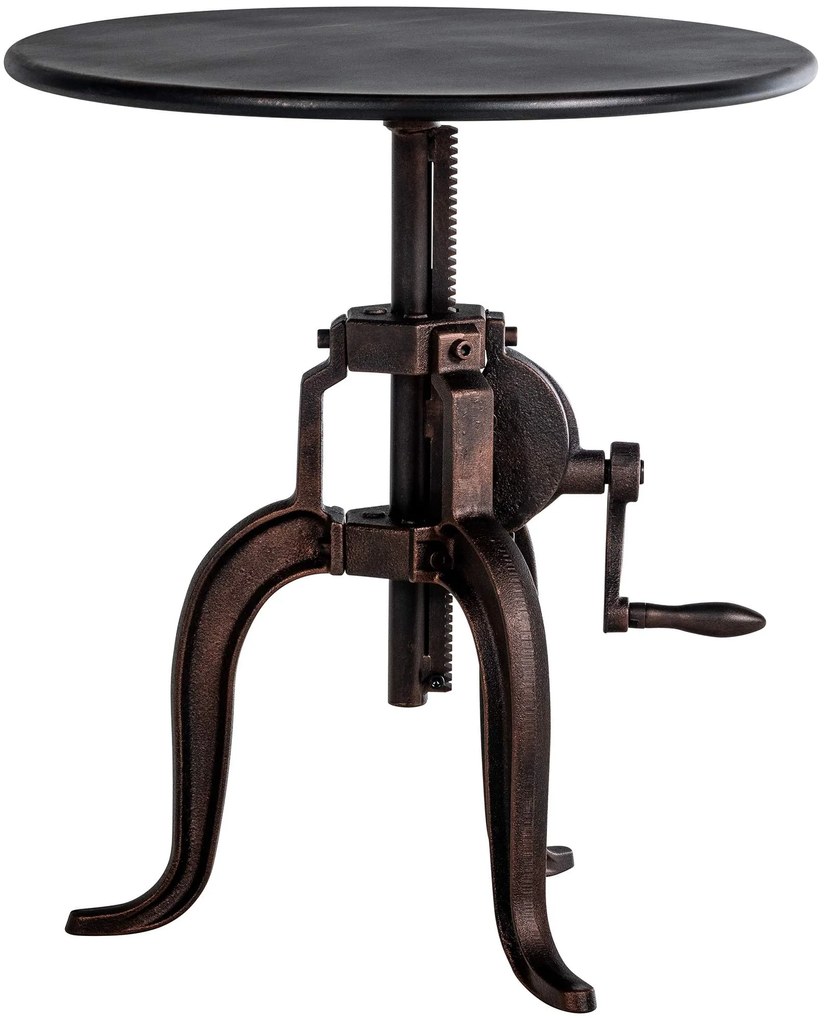 Kovový barový stôl Marcos v industriálnom štýle - v46-66 x Ø50 cm - Bronzová