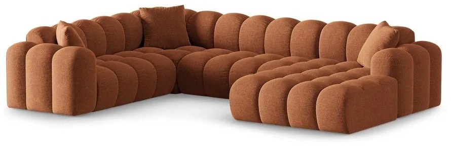 Terakotová ženilková rohová pohovka (ľavý roh/do tvaru "U") Treno – Cosmopolitan Design