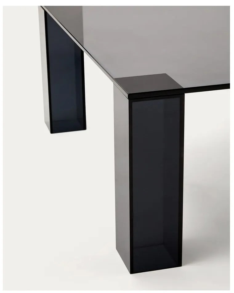 Tmavosivý sklenený konferenčný stolík 85x85 cm Adularia – Kave Home