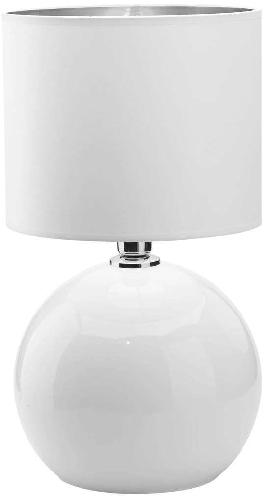 TK-LIGHTING Stolná moderná lampička PALLA, 1xE27, 60W, guľatá, biela
