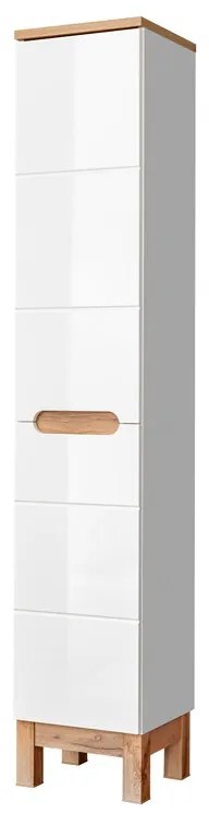 Komplet nábytku do kúpeľne Bali White 60 cm - Dub wotan / Biely lesk