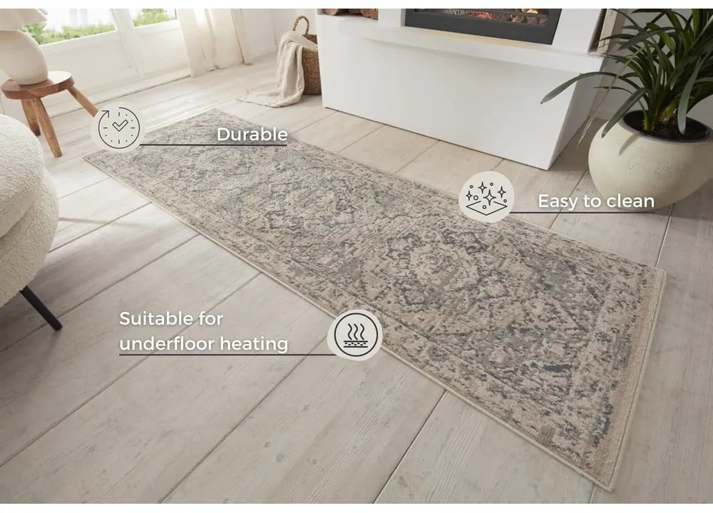 Sivobéžový behúň 80x200 cm Terrain Designer Sand – Hanse Home
