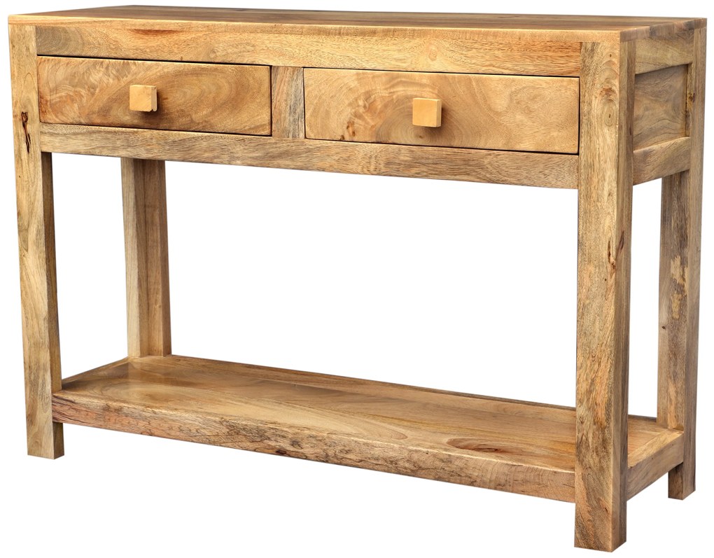furniture-nabytek.cz - Konzolový stolík so šuplíkmi 110x76x35 z dreva mango