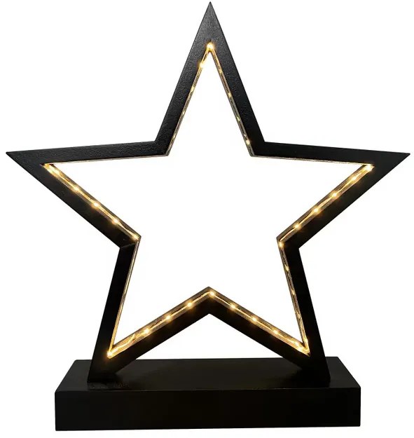 InternetovaZahrada Vianočná hviezda s LED osvetlením - čierna