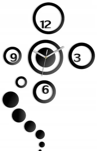 Nástěnné samolepící hodiny Dream 68 cm černé