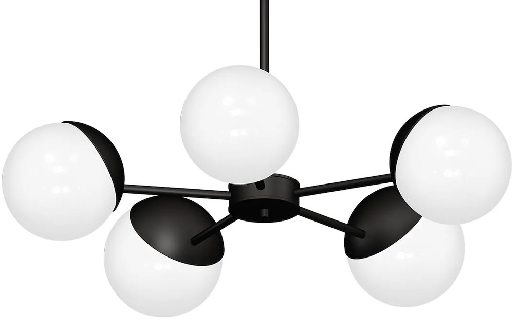 Stropné svietidlo Sfera, 5x biele sklenené tienidlo, b, x