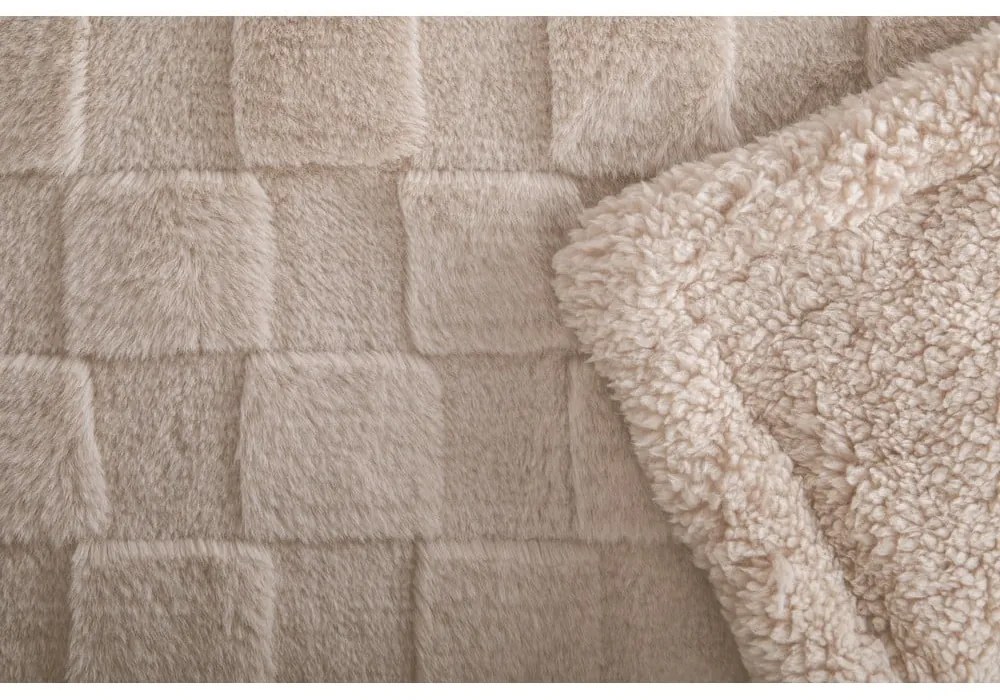 Béžová deka z mikroplyšu 150x200 cm Rava – Tiseco Home Studio