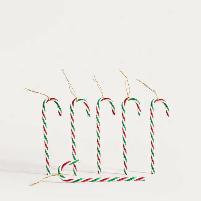 Závesná vianočná dekorácia TWINKLE Candy Cane 758010 (6 ks)
