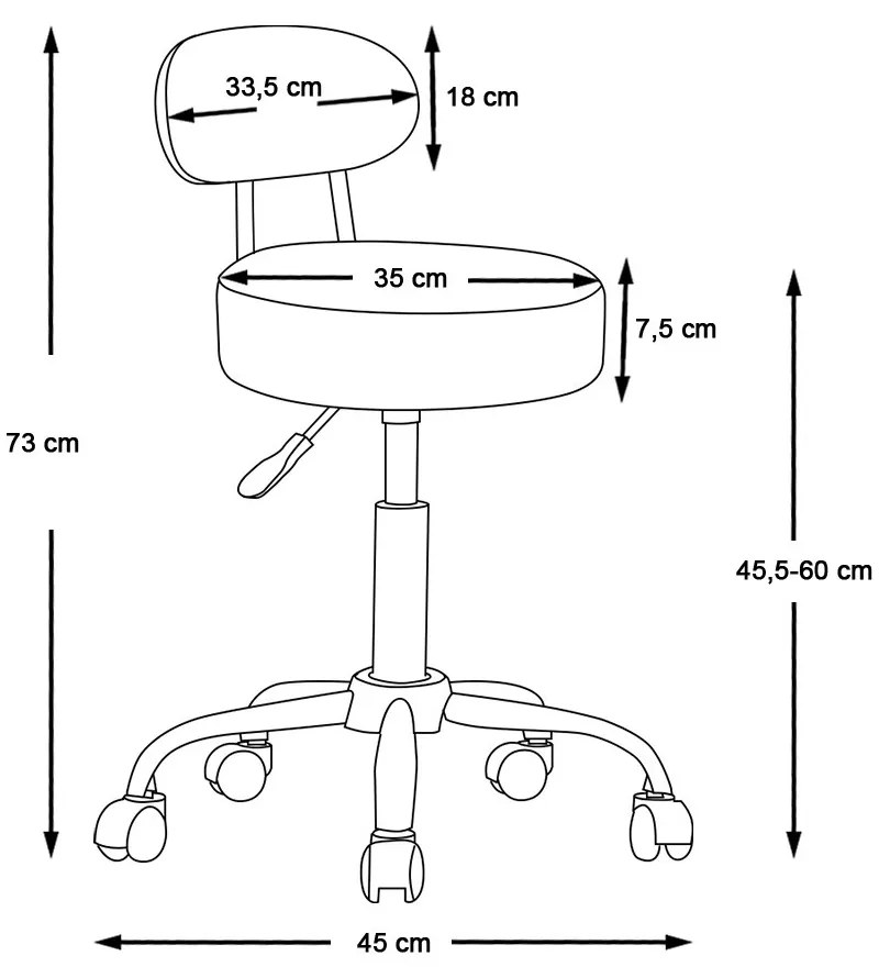 Kozmetická stolička s opierkou, čierna