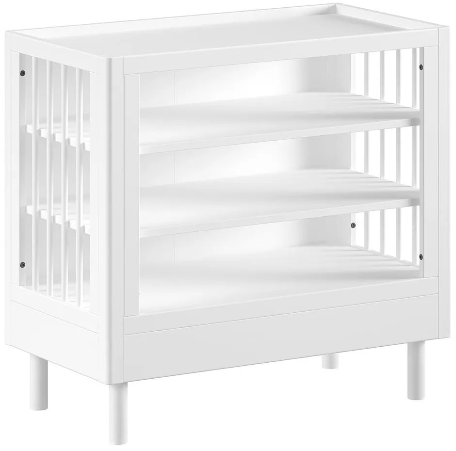 Biela detská komoda z bukového dreva s prebaľovacím pultom 100x95x55 cm Forrest – Vipack
