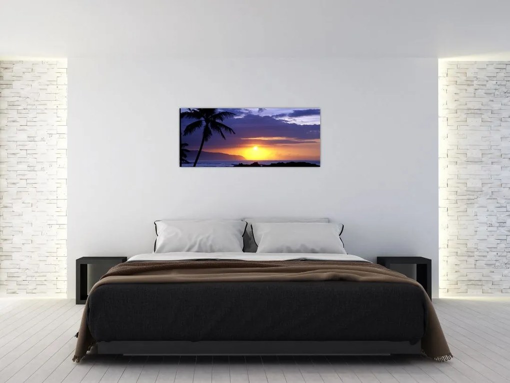 Obraz západu slnka nad morom (120x50 cm)