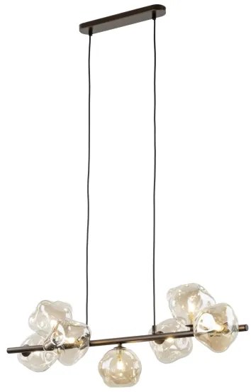 Luster na lanku LAVA 7xG9/8W/230V bronzová/dymovo-béžová